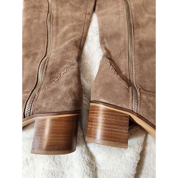 Steve Madden Designer Womens Boots Shoes Leather Suede LASSO Taupe US Size 10 M - Picture 2 of 11